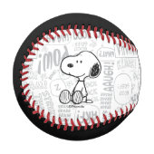 Balle De Baseball PEANUTS | Snoopy on Black White Comics (Devant Gauche)