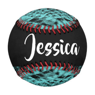 Balle De Baseball Peau de serpent bleu texturé