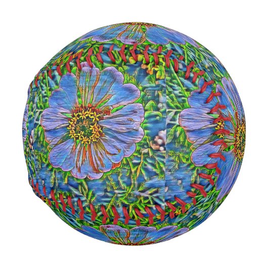 Balle De Baseball Peinture pourpre de fleur (Dos Gauche)