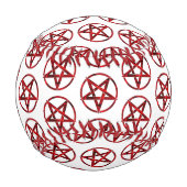 Balle De Baseball Pentagramme du Diable Rouge (Dos)