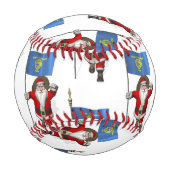 Balle De Baseball Père Noël Avec Drapeau De L'Oregon (Devant)