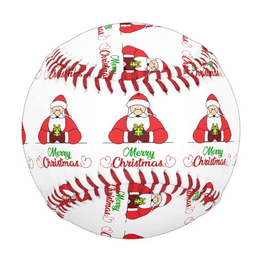 Balle De Baseball Père Noël Joyeux Noël (Devant)