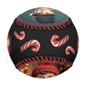 Balle De Baseball Père Noël MVP Joyeux Noël Nom 2 Photos (Dos)