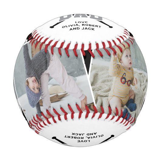 Balle De Baseball Personalized “All Star Dad” Black White (Devant)
