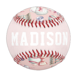 Balle De Baseball Personalized Pink Baseball – Name Girl Birthday