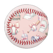 Balle De Baseball Personalized Pink Baseball – Name Girl Birthday (Devant Gauche)
