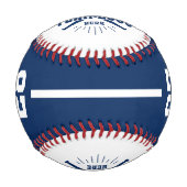 Balle De Baseball Personalized Player Team Logo Blue (Devant)
