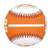 Balle De Baseball Personalized Player Team Logo Orange (Devant)