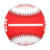 Balle De Baseball Personalized Player Team Logo Red (Devant)