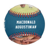 Balle De Baseball Personnalisé 2 Photo Turquoise STEPDAD (Devant)