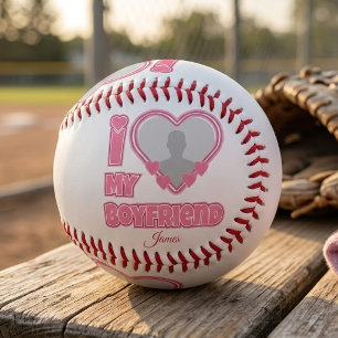 Balle De Baseball Personnalisé J'aime mon petit ami – Ajouter une ph