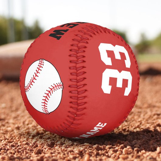 Balle de baseball personnalisée - Nom, équipe, num