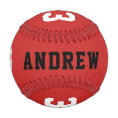 Balle de baseball personnalisée - Nom Numéro d'équ (Dos)