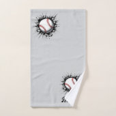 Balle De Baseball Personnalisée Qui Traverse Le Mu (Serviette à main)