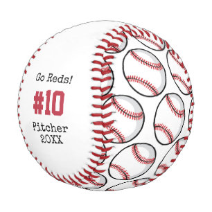 Balle de baseball personnalisée rouge blanc noir p