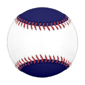 Balle De Baseball Personnaliser bleu bleu couleur solide marine (Dos)