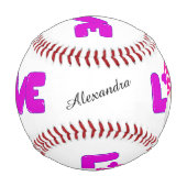 Balle De Baseball Personnaliser l'amour Gnome Coeur rose pourpre (Devant)