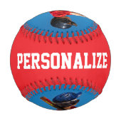 Balle De Baseball Personnaliser rouge | Baseball blanc (Dos)