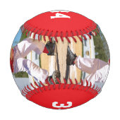 Balle De Baseball Personnaliser rouge | Baseball blanc (Devant)