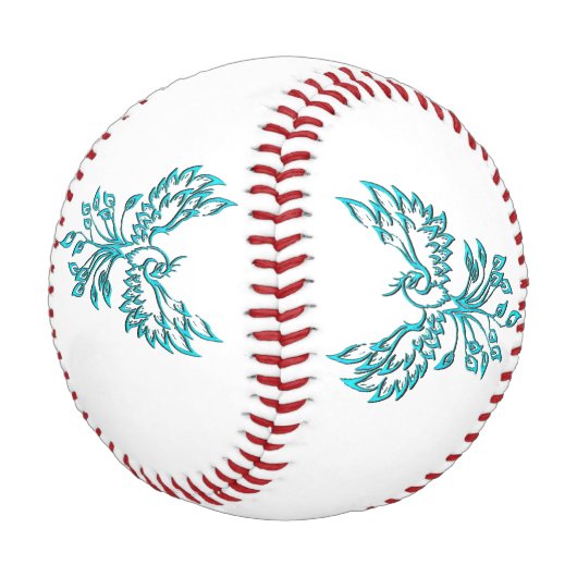 Balle De Baseball Phoenix bleu se lève sur blanc (Angle)