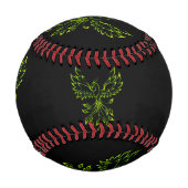 Balle De Baseball Phoenix vert se lève sur le noir (Dos)