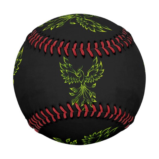 Balle De Baseball Phoenix vert se lève sur le noir (Dos)