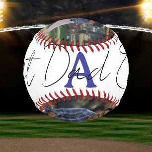 Balle De Baseball Photo Bleu Meilleur Papa De Tous Les Temps Baseb