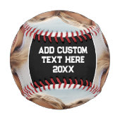 Balle De Baseball Photo complète - Texte vertical personnalisé (Devant)