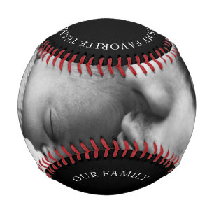 Balle De Baseball Photo de famille noire et blanche Père et bébé