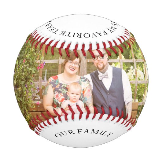 Balle De Baseball Photo de famille Père et bébé (Devant)