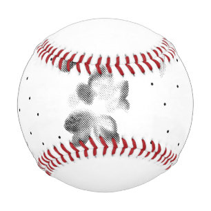Balle De Baseball photo en noir et blanc d'un tas de points