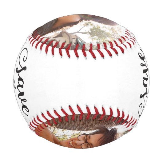Balle De Baseball Photo Enregistrer la date Editable Baseball (Dos)