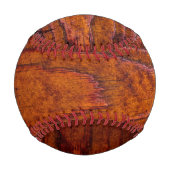 Balle De Baseball Photo Monogramme Personnalisée Du Grain De Bois (Devant)