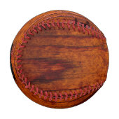 Balle De Baseball Photo Monogramme Personnalisée Du Grain De Bois (Devant Gauche)