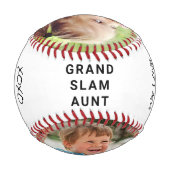 Balle De Baseball Photo personnalisée de la tante (Dos)