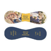 Balle De Baseball Photo personnalisée du mari bleu jaune (Panneaux)