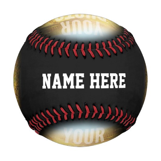 Balle De Baseball Photo PERSONNALISÉE Et Nom Cercle Noir (Dos)