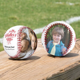 Balle De Baseball Photo personnalisée Fête des pères heureuse