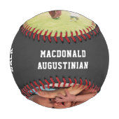 Balle De Baseball Photo personnalisée gris DAD-TO-BE 2 (Devant)