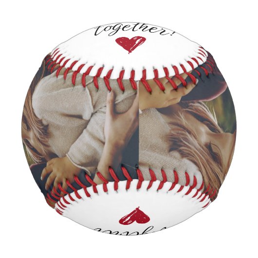 Balle De Baseball Photo Script Better Together Couples Custom (Devant)