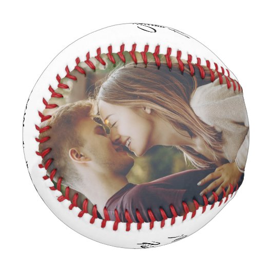 Balle De Baseball Photo Script Better Together Couples Custom (Devant Gauche)