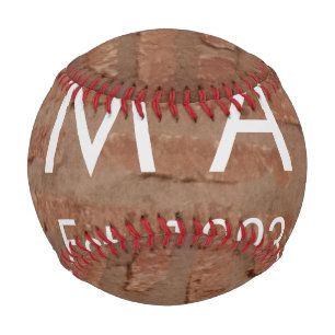 Balle De Baseball pierre de brique rustique Brown ajouter le nom let