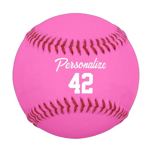 Balle De Baseball Pink Girly Personnalisé (Devant)