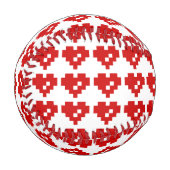 Balle De Baseball Pixel Coeur 8 bits Amour (Devant Gauche)