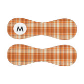 Balle De Baseball Plaid orange monogramme (Panneaux)