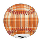 Balle De Baseball Plaid orange monogramme (Dos)