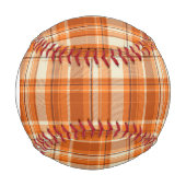 Balle De Baseball Plaid orange monogramme (Devant)