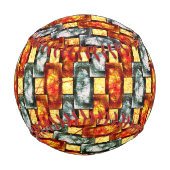 Balle De Baseball Plaques rectangulaires rouges sculptées et tachées (Devant)