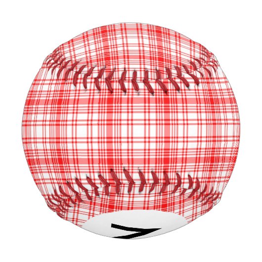 Balle De Baseball Plat rouge monogramme (Dos)