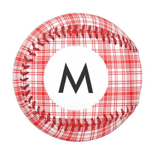 Balle De Baseball Plat rouge monogramme (Devant Gauche)